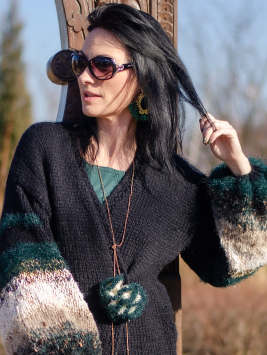 Green point cardigan